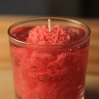 Love Rose Gel Candle in Glass Jar | Romantic Valentine Candle Gift