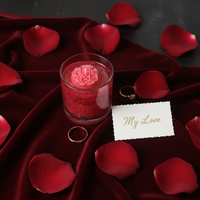 Love Rose Gel Candle in Glass Jar | Romantic Valentine Candle Gift