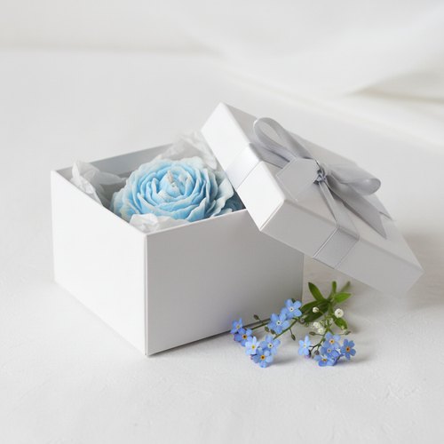 Blue Rose Candle | Handcrafted Flower Shaped Candle | Home Decor & Gifting