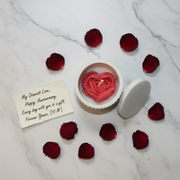 Bloom Heart — Rose Heart Soy Candle in Ribbed Pot | Rose & Jasmine Scent | Home Decor Gift