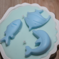 Ocean Theme Dolphin & Fish Wax Candle Set | Coastal Home Décor Candle in Shell Dish