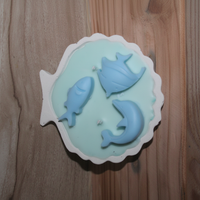 Ocean Theme Dolphin & Fish Wax Candle Set | Coastal Home Décor Candle in Shell Dish