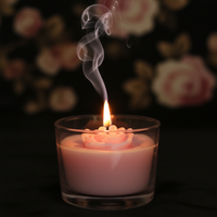 Velvet Oud Rose — Soy Wax Glass Jar Candle | Rose & Oud Scent | Floral Wax Topper | Luxury Home Decor